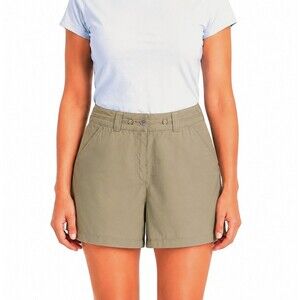 NEW ExOfficio Nio Amphi 6" Shorts Womens 12 Khaki Repeloff-Finish UPF 30+